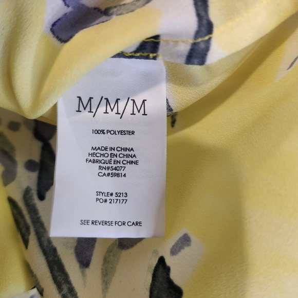 Cabi Women's Stevie Sunny Days Yellow Floral Blouse Size Medium Brand New! - Picture 8 of 8
